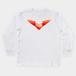 Winged Heart Kids Long Sleeve T-Shirt